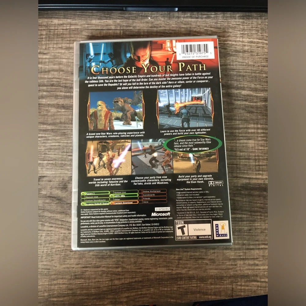 XBOX Star Wars Knights of the Republic